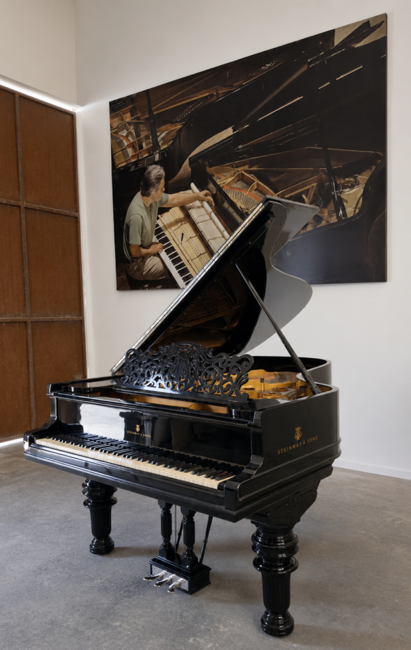 Piano de Cola Steinway & Sons Modelo B negro - vista lateral